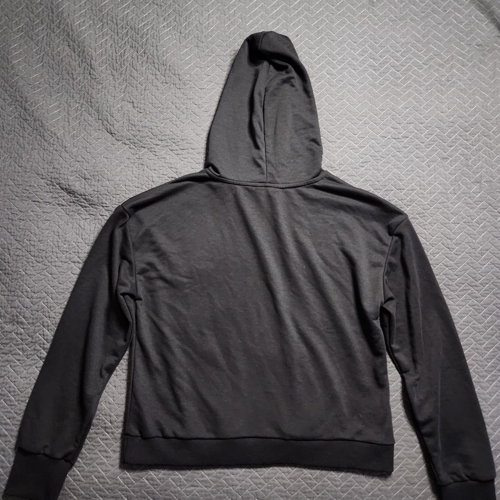 bebe Sport Logo Print Long Sleeve Hooded Pullover Sweatshirt w/ Thumb Holes SzXL - Picture 4 of 14